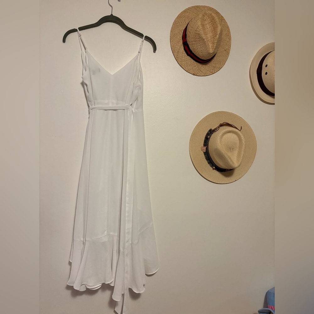 Lulu's White High Low Wrap Dress - Picture 6 of 8